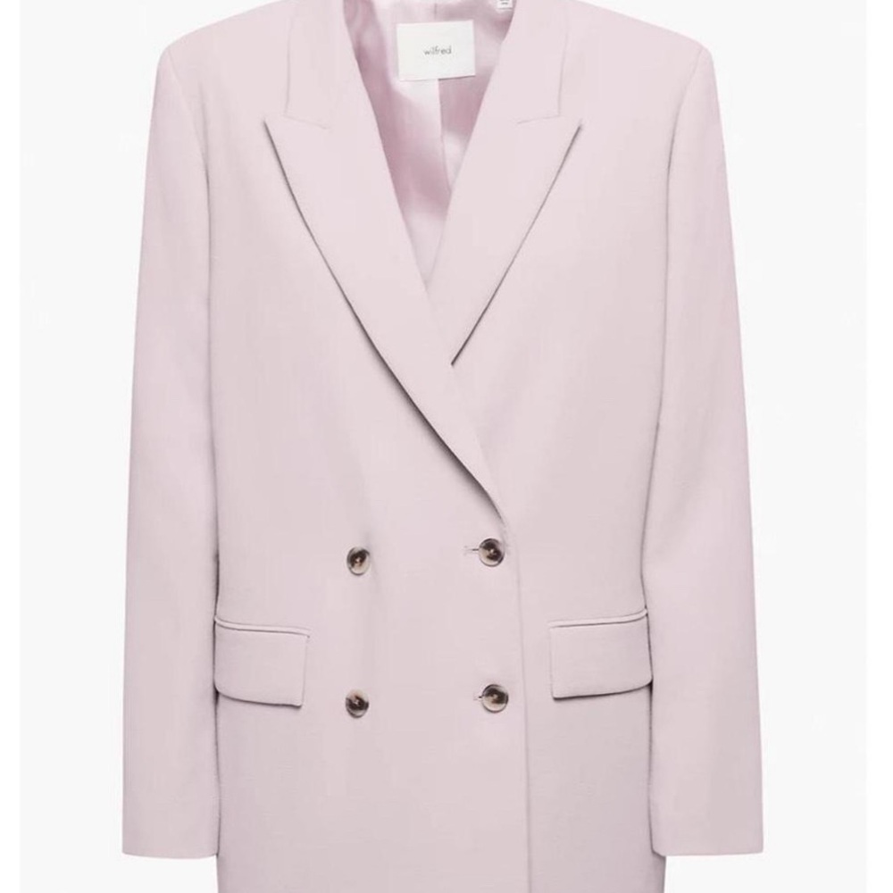Aritzia baby pink cherelle double breasted blazer oversized